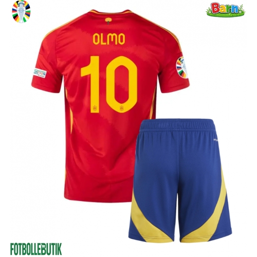 Spanien Dani Olmo #10 Hemmaställ Barn EM 2024 Kortärmad (+ Korta byxor)